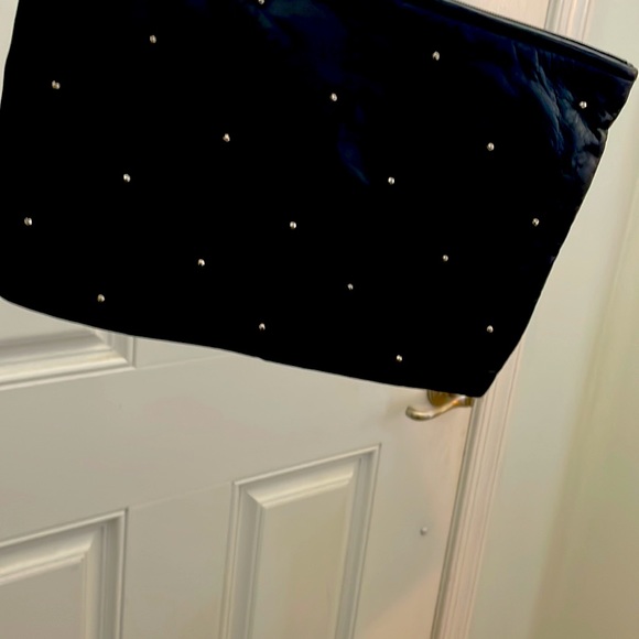 Vintage black leather tassel and studded clutch bag 💼 - Picture 3 of 8